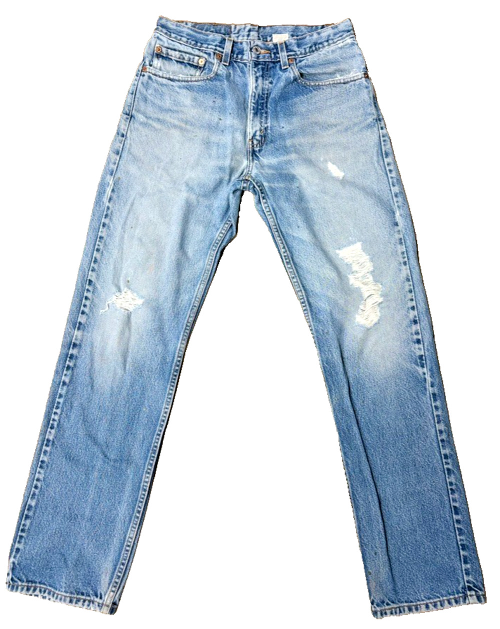 VTG 2000 Levi's 505 Distressed Regular Fit Straight Jeans Medium Wash Tag 32x31